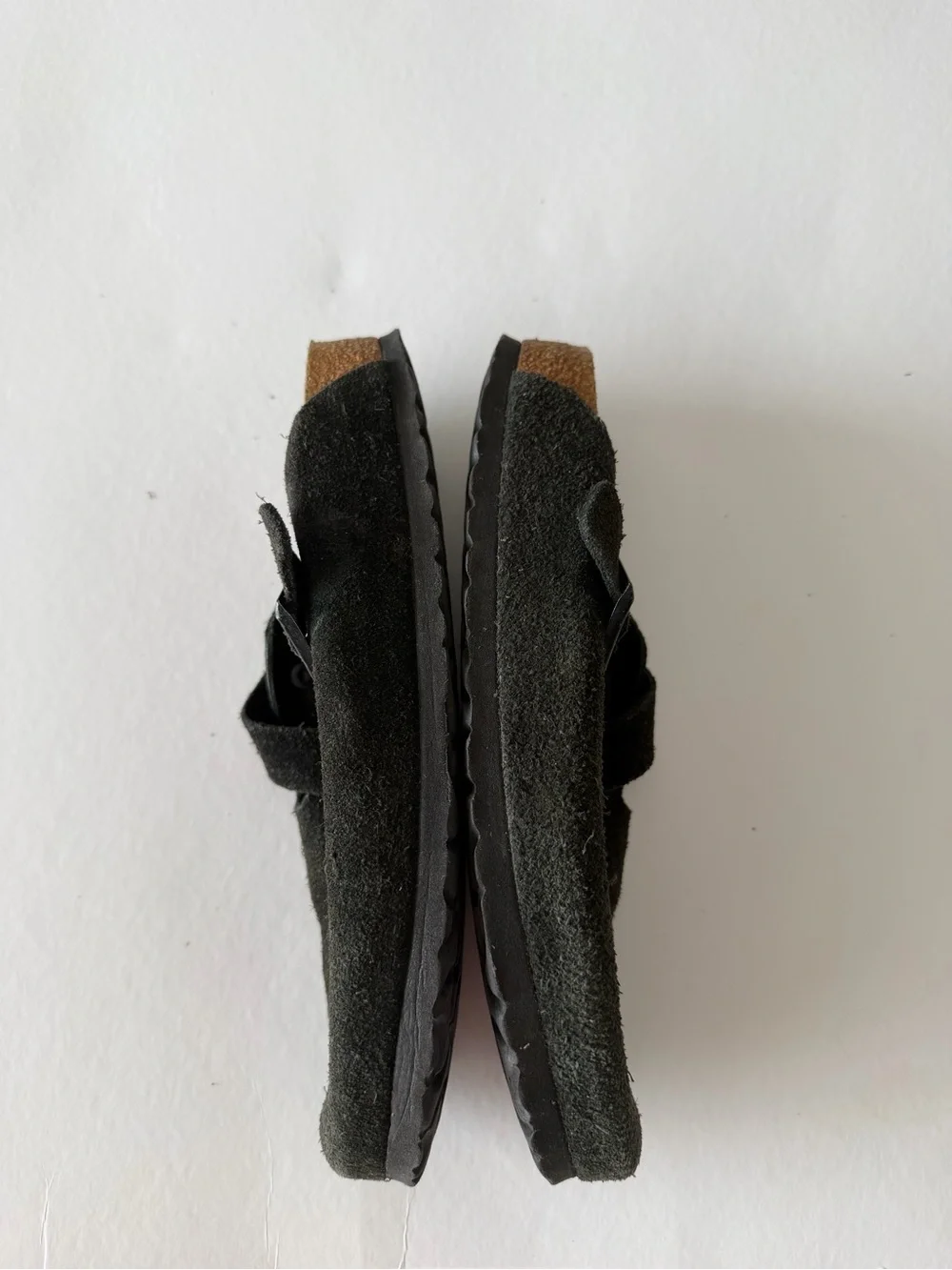 Birkenstock Olive Gray Suede Boston Clogs
